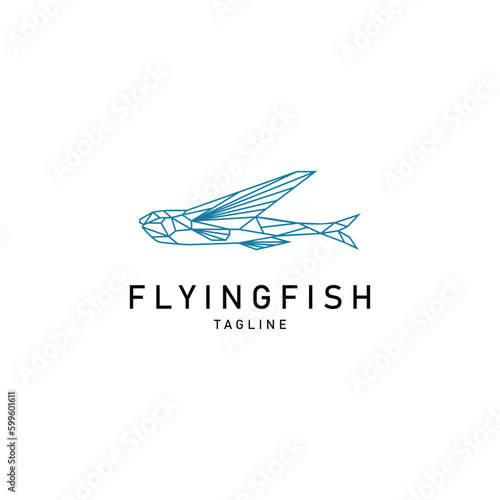 Flying Fish logo design icon vector