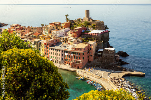 Panorama of Vernazza town in Cinque Terre, Liguria, Italy