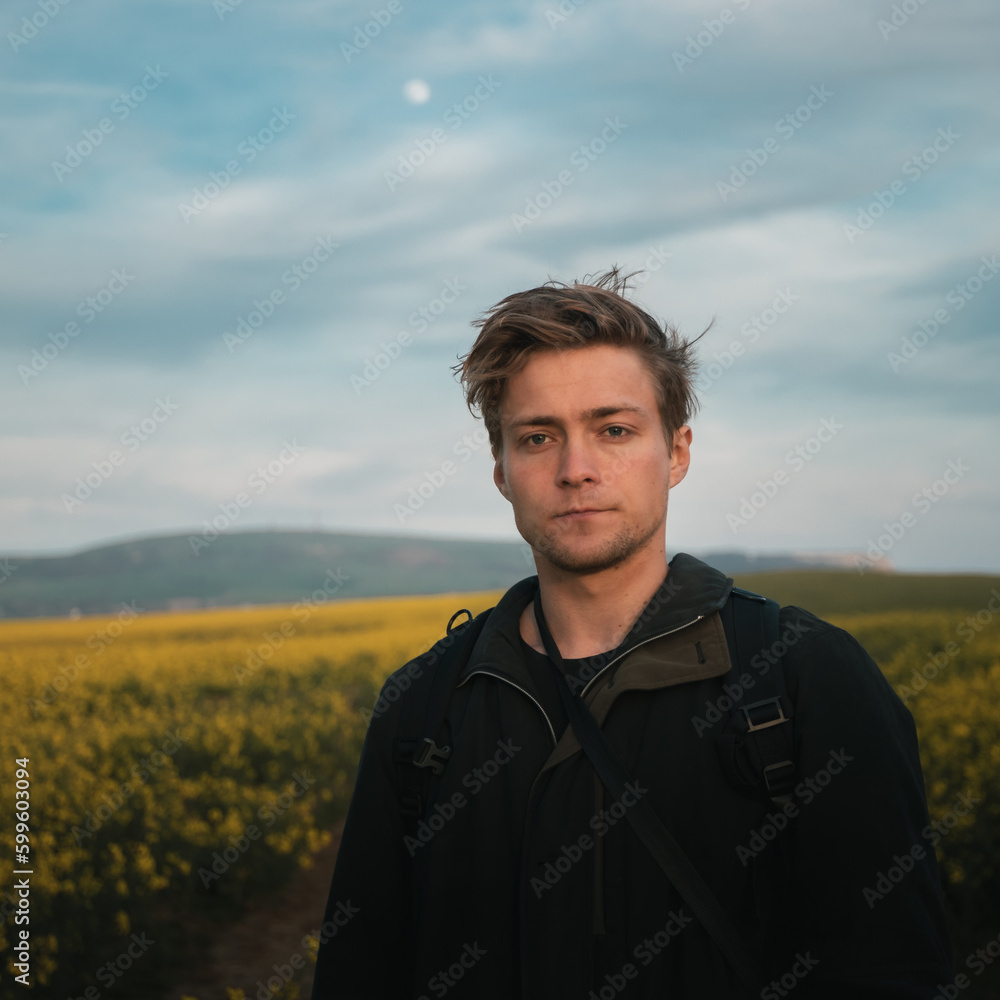 A man exploring the local countryside A man exploring the local countryside