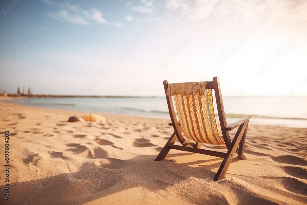 beach chair on the beach, AI Generated