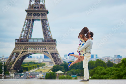 Romantic loving couple having a date near the Eiffel tower © Ekaterina Pokrovsky