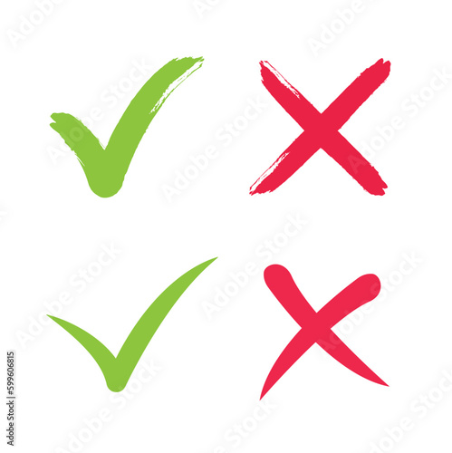 Check mark in two variants- stock vector.