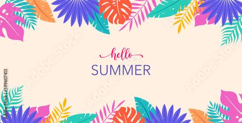 Colorful Abstract Summer Background  poster  banner. Summer sale  summer fun concept design promotion design