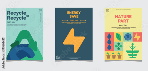 environment and energy awareness poster template sets
