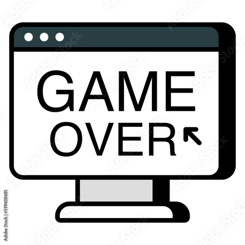 A flat design, icon of game over
