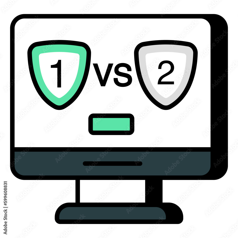 A flat design, icon of computer game A flat design, icon of computer game