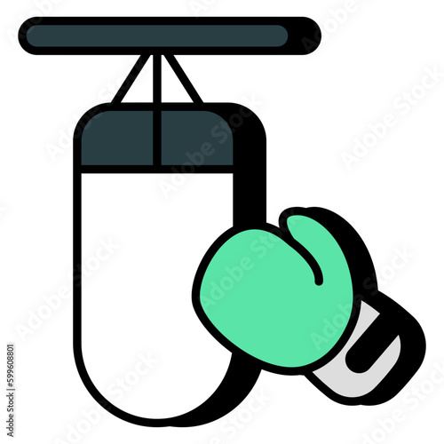 A modern design icon of punching bag