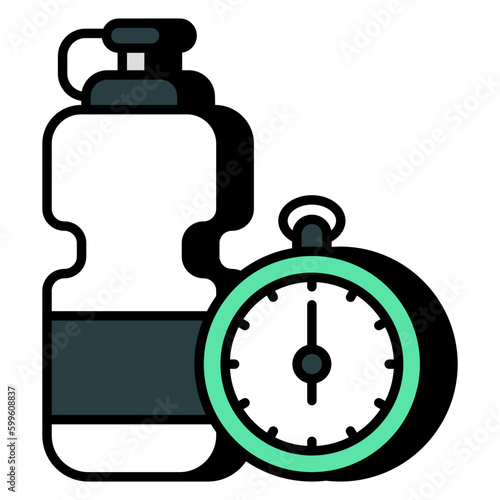An editable design icon of water time