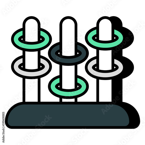 Modern design icon of ring toss game