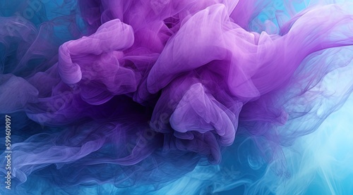 Swirl of light and smoke  blue and purple smooth motion  of flow. Generative Ai.
