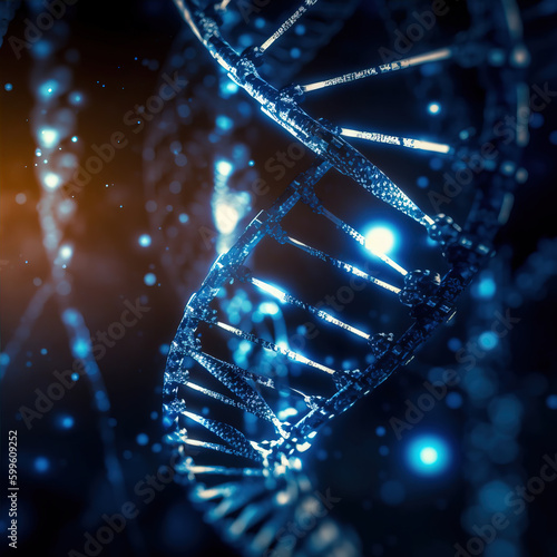 Abstract DNA background,created with Generative AI tecnology.