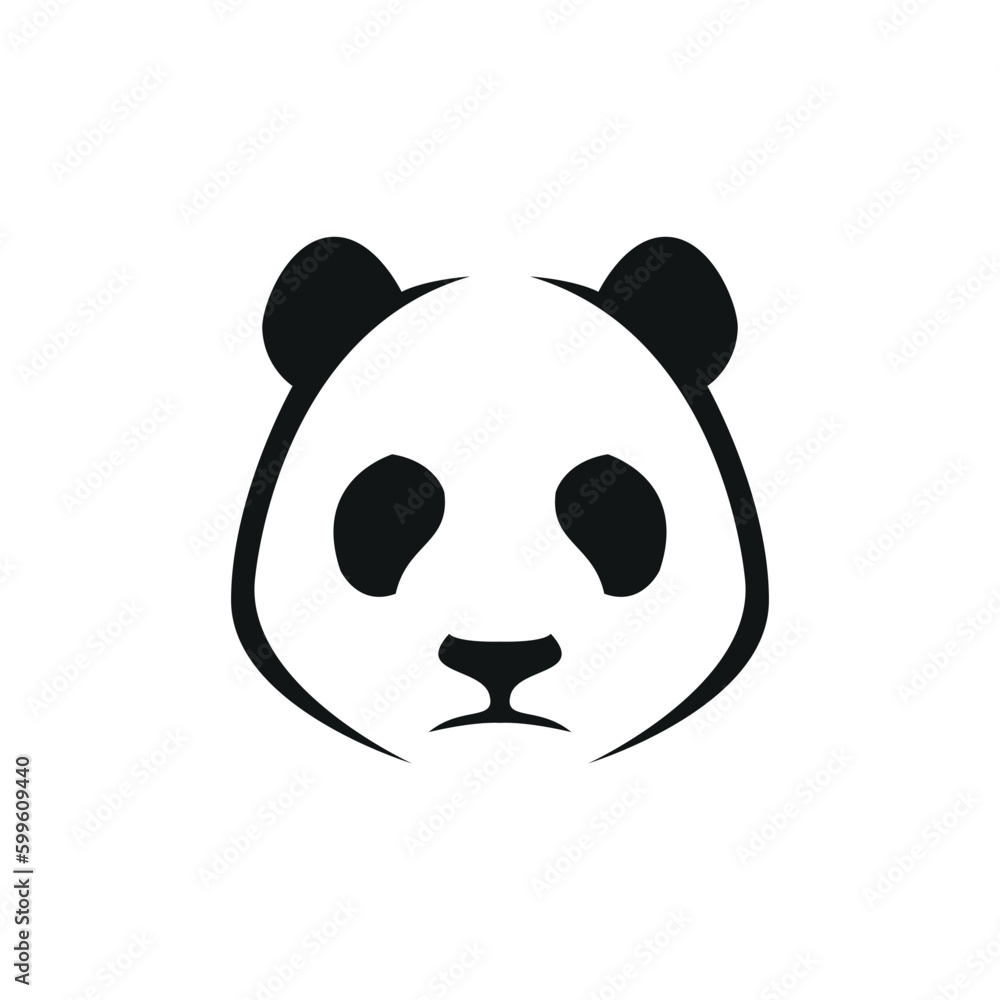 Fototapeta panda head logo icon vector illustration