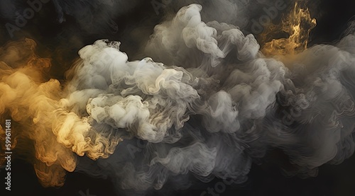 Cloud texture, swirl, fog, explosion of smoke, flame, fire, light, abstract. Generative Ai.