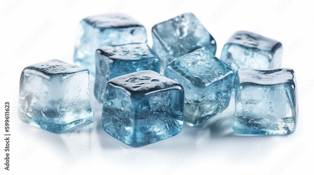 Ice cubes isolated on white background Ai generated image Ice cubes isolated on white background Ai generated image