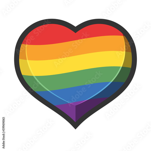 Free Download Lgbt rainbow flag in heart shape. Diversity representation symbol. - GFXLoad