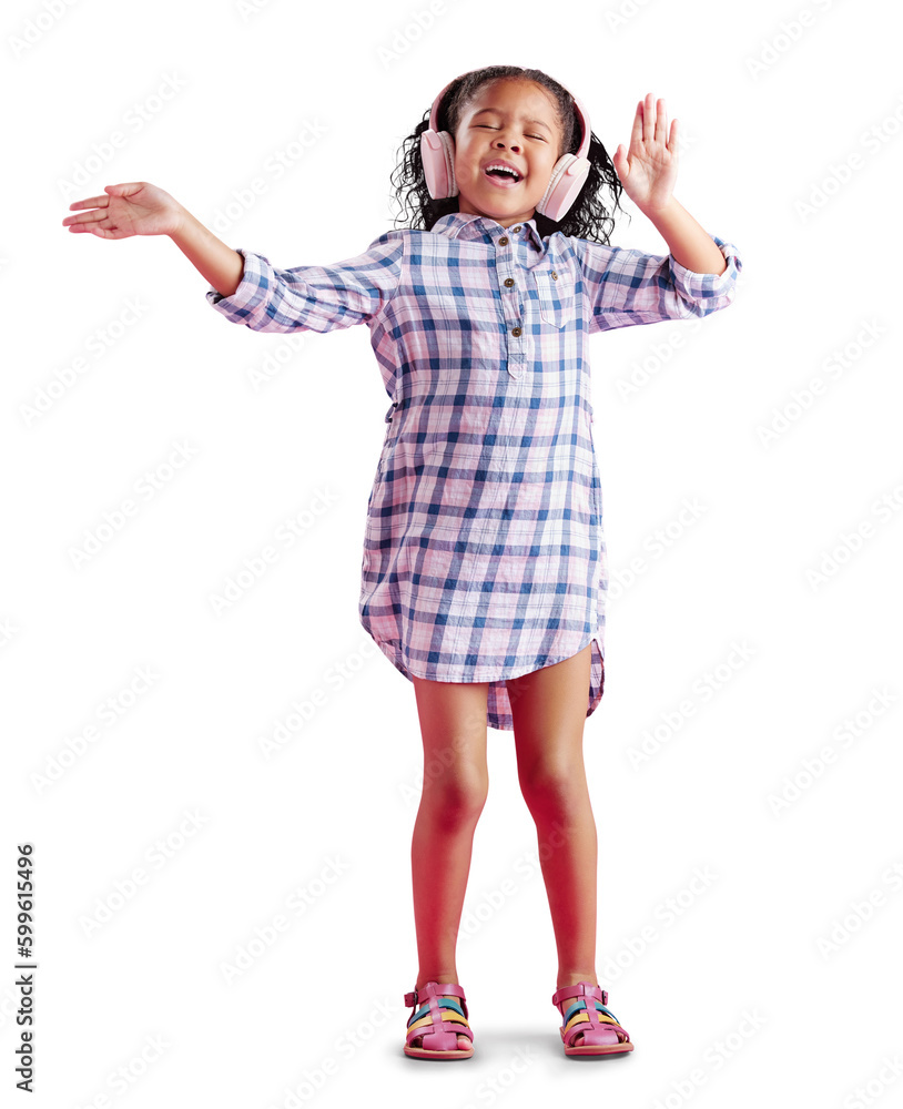 Music, headphones and dancing child singing isolated on a transparent png background with technology. Radio, happiness and kid listening, enjoying and streaming podcast, audio song and dance sound. Music, headphones and dancing child singing isolated on a transparent png background with technology. Radio, happiness and kid listening, enjoying and streaming podcast, audio song and dance sound.
