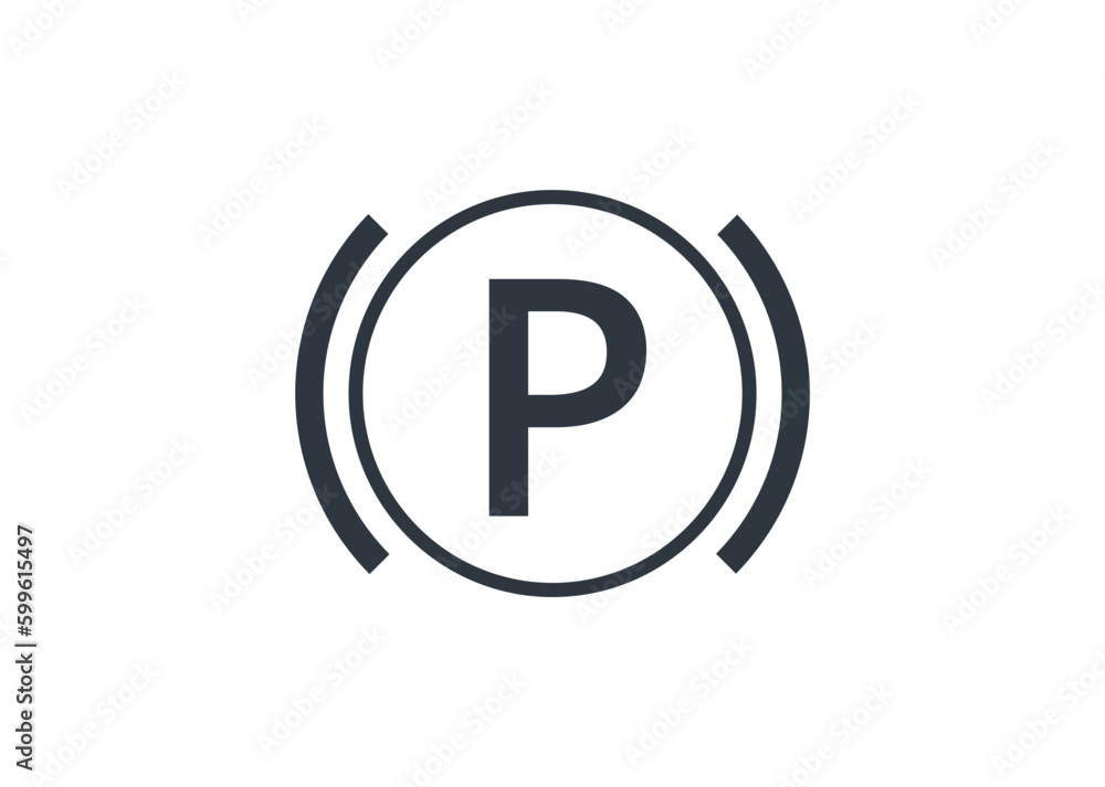 Isolated Parking Brake Symbol. Isolated Parking Brake Symbol.