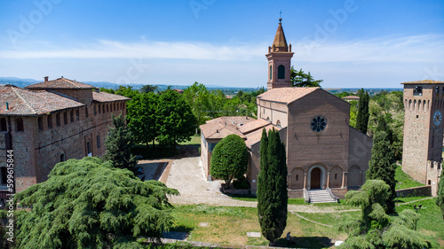 Bazzano village between Bologna and Modena medieval fortress and church in the historic center photo