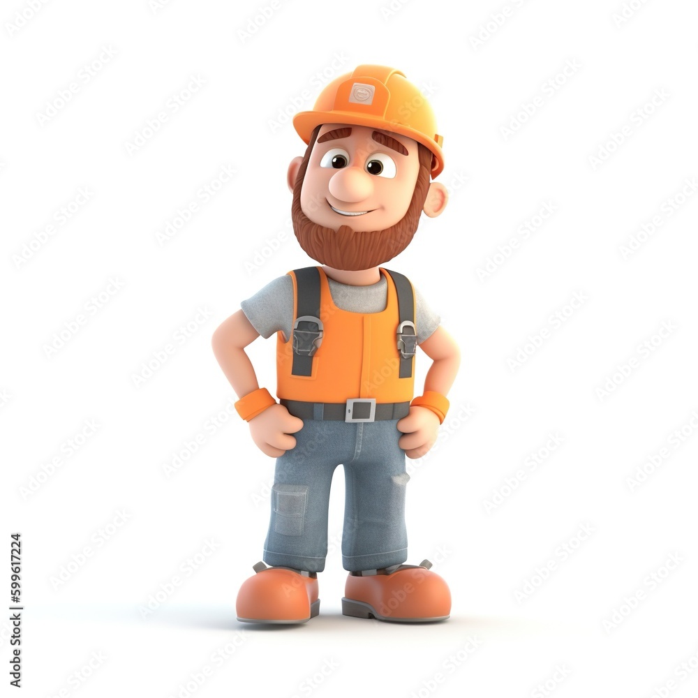 3d builder with helmet. Generative AI 3d builder with helmet. Generative AI
