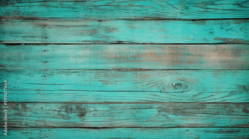 Turquoise wooden planks background. Generative AI Turquoise wooden planks background. Generative AI