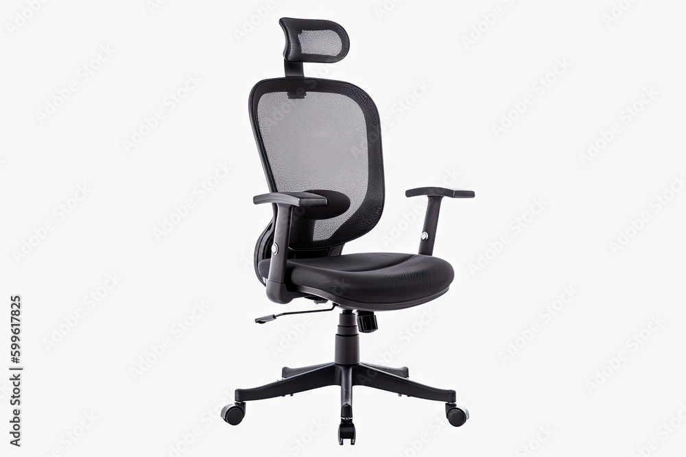 ergonomic office chair with adjustable height and tilt, armrests, and wheels for maximum comfort, created with generative ai ergonomic office chair with adjustable height and tilt, armrests, and wheels for maximum comfort, created with generative ai
