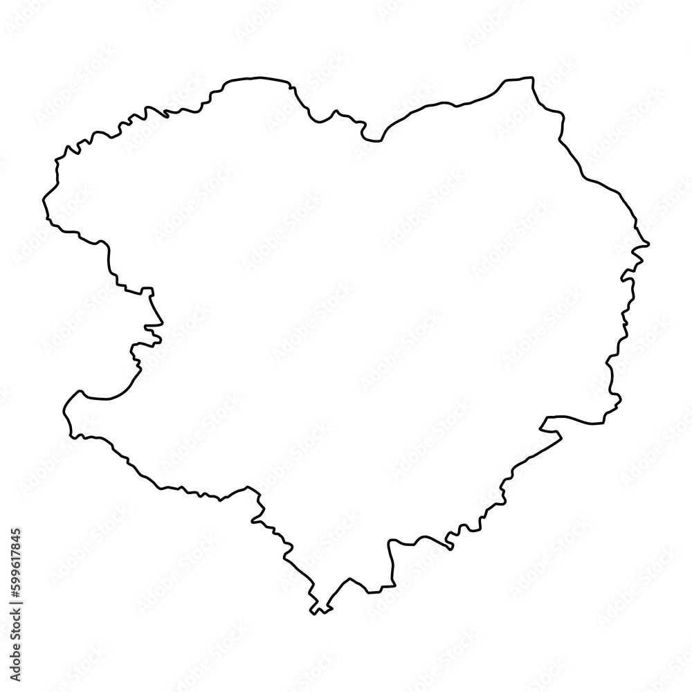Kharkiv Oblast map, province of Ukraine. Vector illustration.