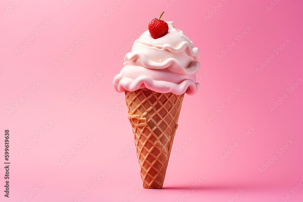Delicious fruit ice cream.AI technology generated image