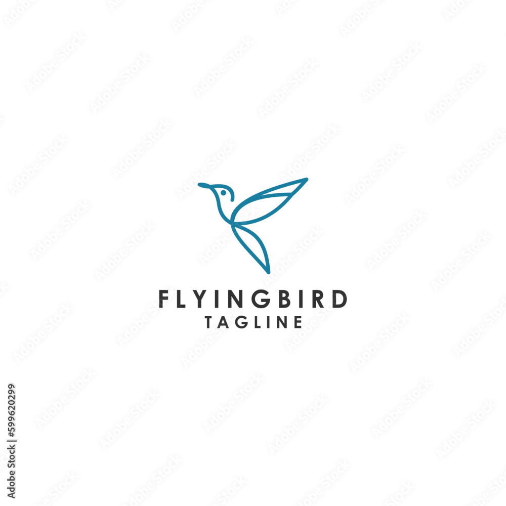 Plying bird logo design icon vector