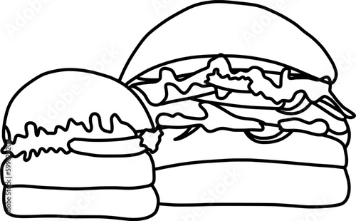 hand drawn illustration of hamburger