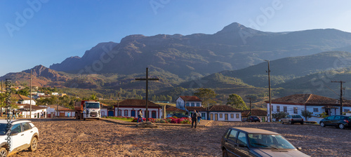 View of the Caraça mountain range from the city in Catas Altas
