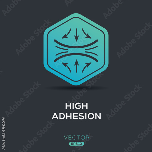 (High Adhesion) Icon, Vector sign.