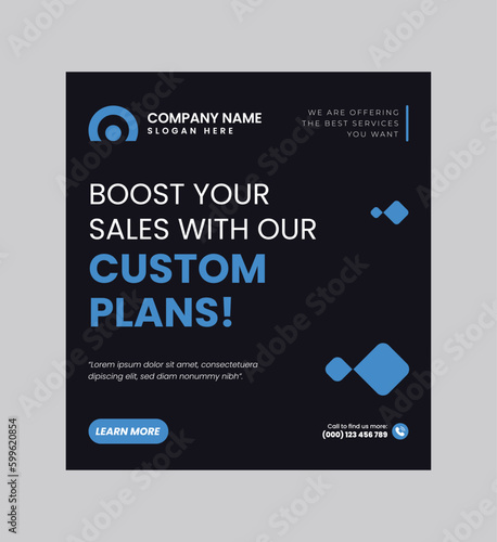 Digital business marketing banner for social media post template, We are digital marketing experts, and We find new ways to market you digitally, Your business needs attention