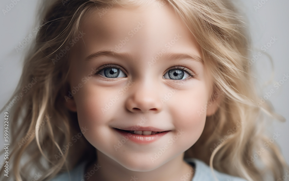 Portrait of a beautiful blue-eyed child. Generative AI Portrait of a beautiful blue-eyed child. Generative AI