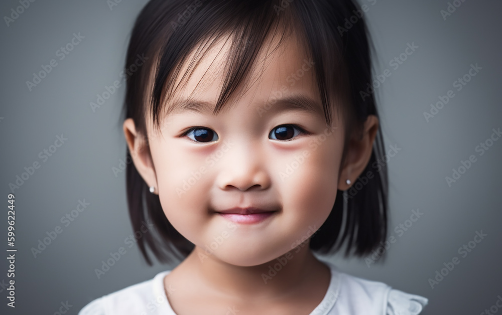 Portrait of a beautiful Asian child. Generative AI Portrait of a beautiful Asian child. Generative AI