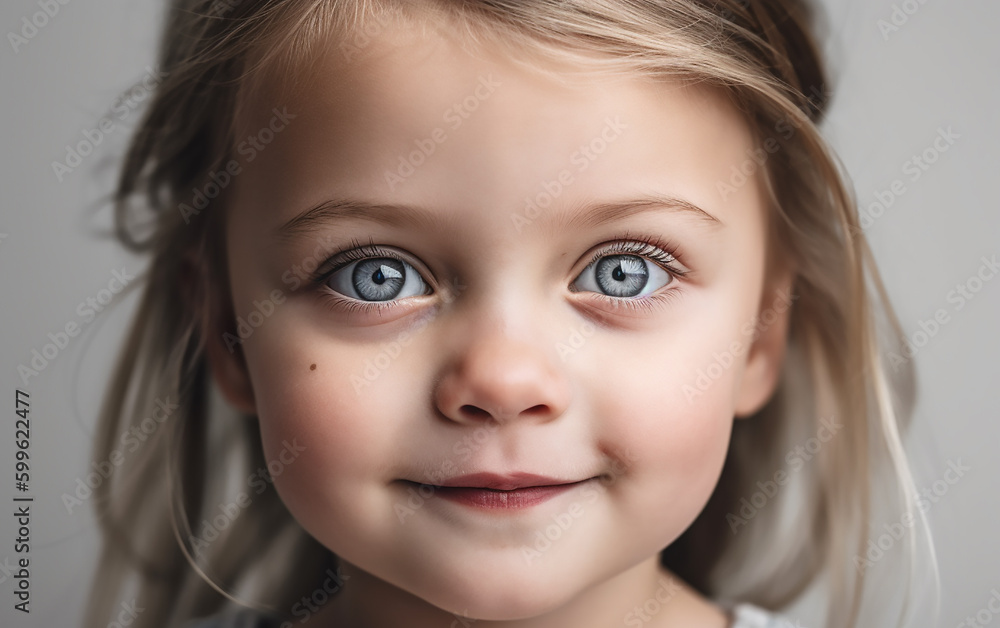 Portrait of a beautiful blue-eyed child. Generative AI Portrait of a beautiful blue-eyed child. Generative AI