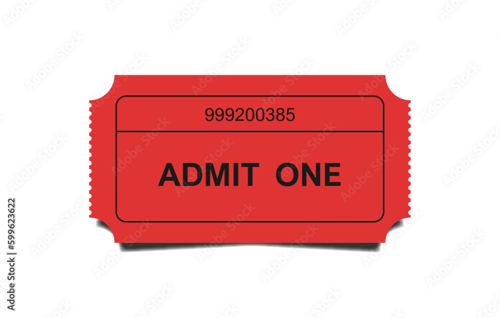 Standard ticket in red with fine notches on the ends 