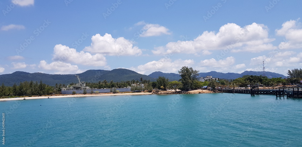 Strand, insel, meer, horizont,thailand