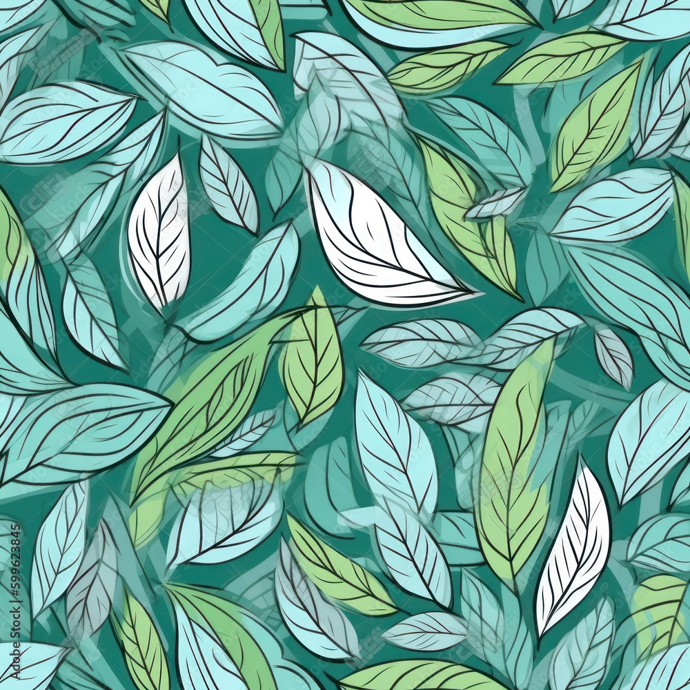 green fresh foliage leaves background seamless pattern . green fresh foliage leaves background seamless pattern .