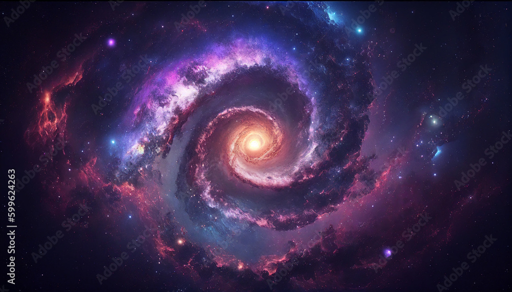 Cosmic nebula captivating space galaxy background, Generative AI
