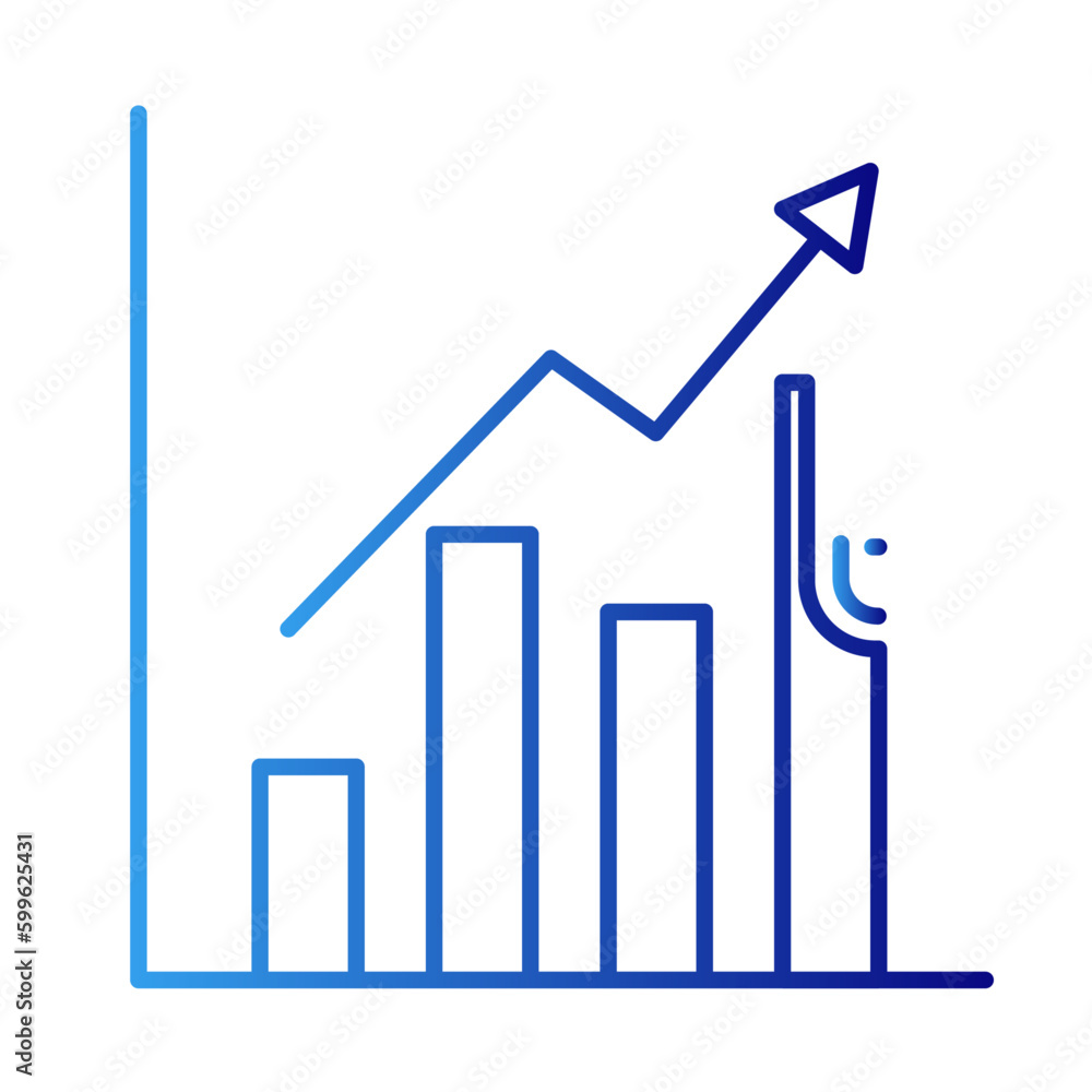 Report business management icon with blue gradient outline style. analysis, graphic, paper, mark, line, accounting, concept. Vector Illustration Report business management icon with blue gradient outline style. analysis, graphic, paper, mark, line, accounting, concept. Vector Illustration