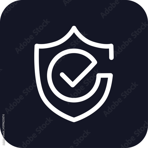 Protect business icon with black filled line outline style. set, check, thin, stroke, guarantee, safe, protect. Vector Illustration