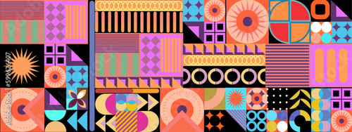 Flat design colorful colourful geometric pattern background vector