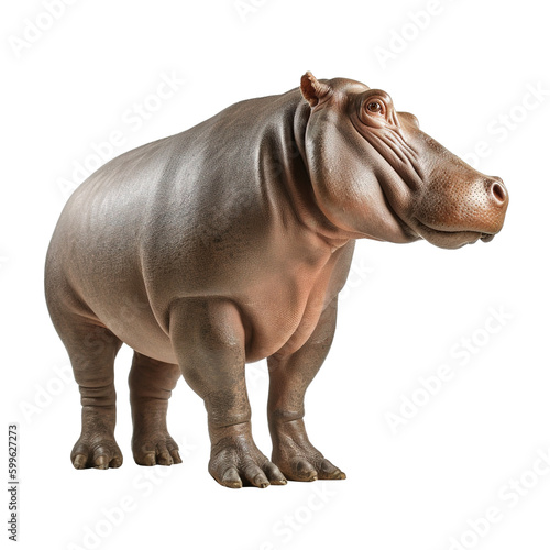 hippopotamus isolated on white  transparent background  PNG  generative ai