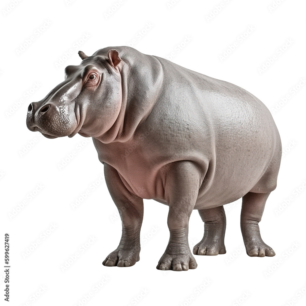 hippopotamus isolated on white, transparent background, PNG, generative ai hippopotamus isolated on white, transparent background, PNG, generative ai