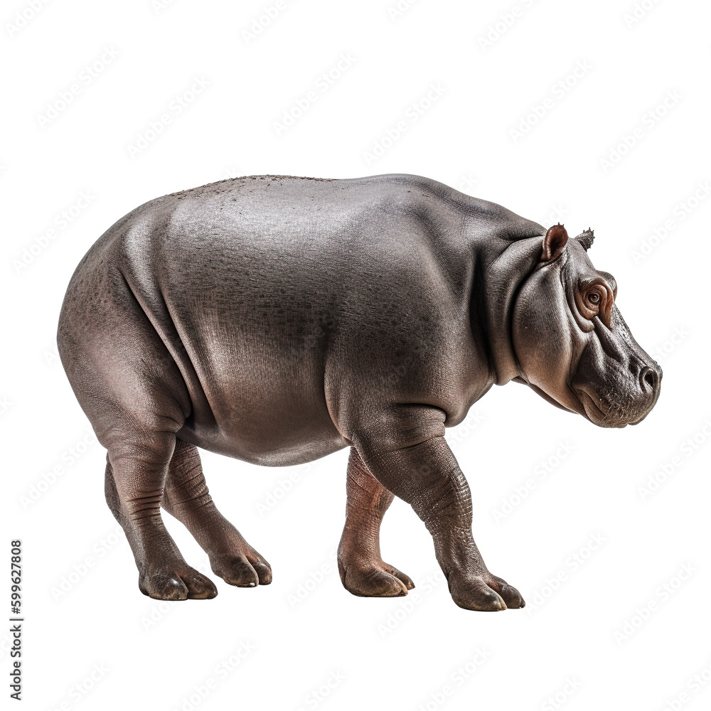 hippopotamus isolated on white, transparent background, PNG, generative ai hippopotamus isolated on white, transparent background, PNG, generative ai