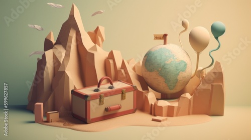 Travel and Adventure: Imaginative metaphor rendering with unmistakable visual organization. Generative Ai