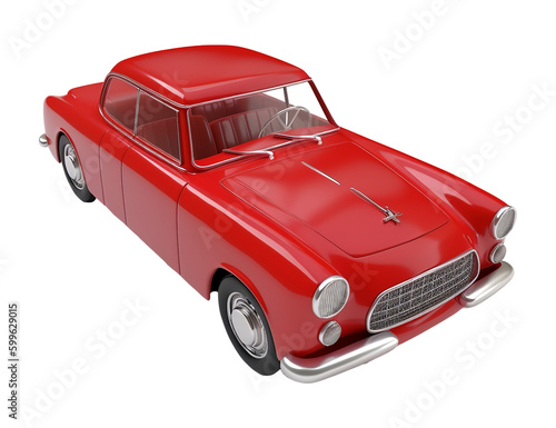 red old car 3d element. generative ai