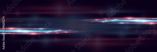 Motion light effect. Speed ​​effect. Lines of light, speed and movement.