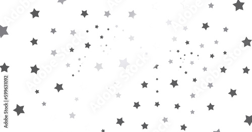 Silver star of confetti. Falling stars on a white background. Illustration of flying shiny stars. - png transparent