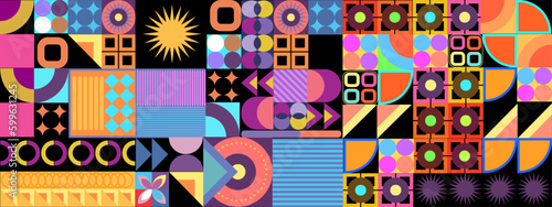 Vector flat design geometric pattern mobile design colorful colourful